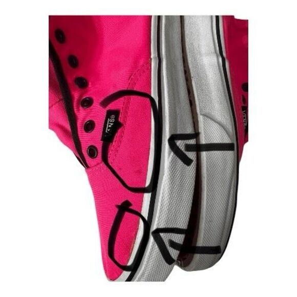 VANS Unisex Hot Neon Pink Black Hi-Top Sneakers Size Women 6.5 Men 5 Skate Shoes - Picture 10 of 13
